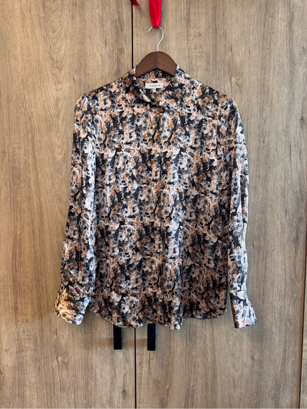 Lafayette 148 Classic Silk Floral Button Down Dark Academia Shirt M - Picture 1 of 4